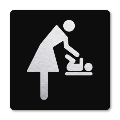 Baby verschoonruimte pictogram zwart