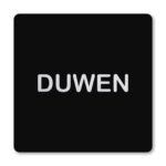 Pictogram zwart duwen tekst