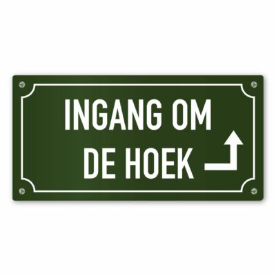 Ingang om de hoek pijl naar links